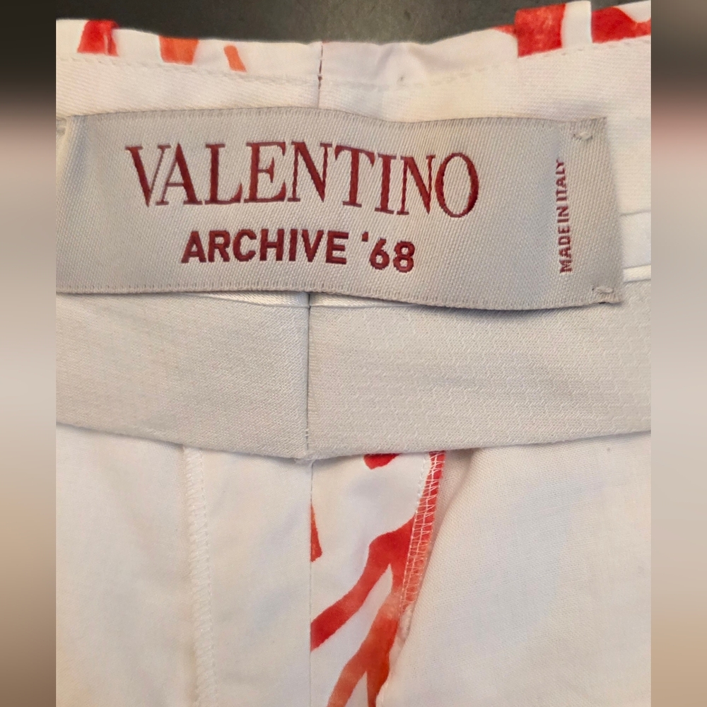 VALENTINO Archive '68 Print White Shorts with Red Coral Motif rare NTW vintage - Picture 5 of 12